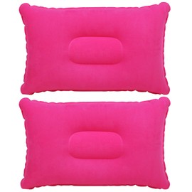 TRIXES Inflatable Pillow for Travel or Camping - Blow up Pillow - Pink Twin Pack