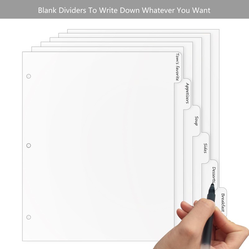 Recipe Binder with Clear Protective Plastic Sleeves, 8.5x11 3 Ring
