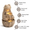 Glitzhome Outdoor Fountains and Waterfalls Zen-Style Frog Water Fountain with