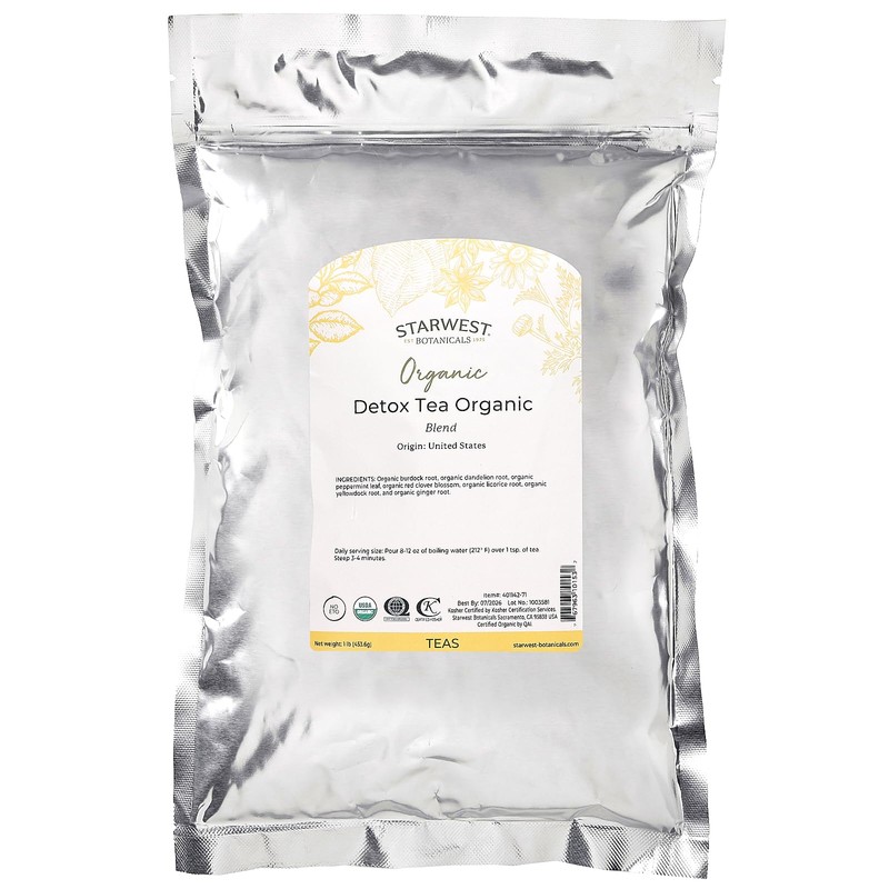 Starwest Botanicals Organic Detox Tea Blend, 1 lb (453.6 g)