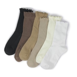 BomKinta Ruffle Socks for Women Lightweight Thin Cuff Frilly Sock Cute Casual Ankle Socks-Mix-Color 1