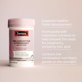 Swisse Ultinatal Pre-conception & Pregnancy Multivitamin | Supports the Health of Mother and Baby | 180 Capsules