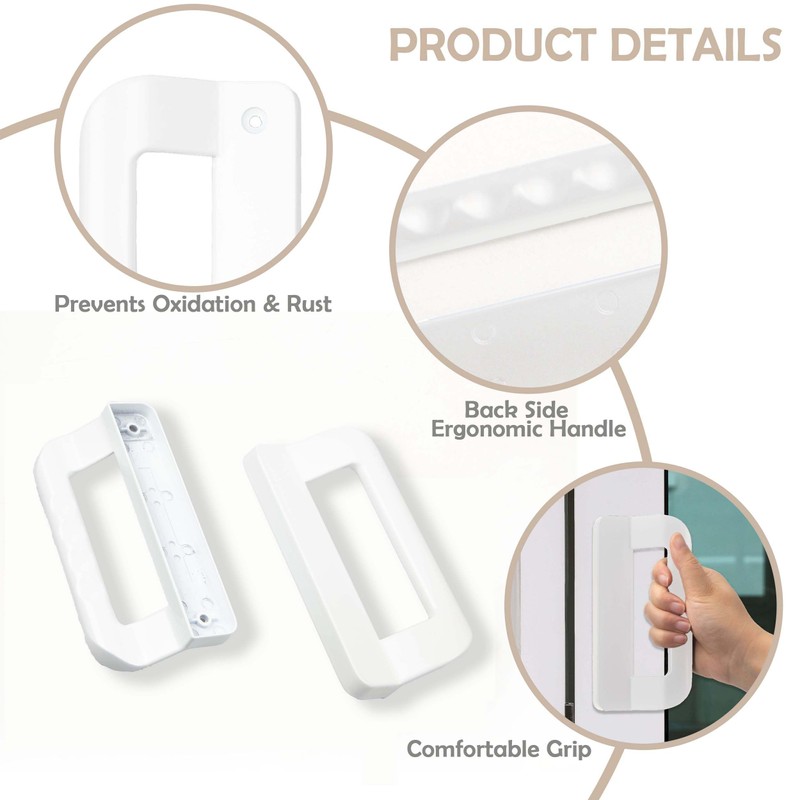 BTAMUD 2 PCS Sliding Door Handles Set Fits 5-5/8" Hole