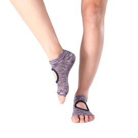 DRESP Short Yoga Barre Non-Slip Toe Socks | Barefoot Sports and Sneaker Sock | Toe | Ankle High Stopper Sock | For Barre, Pilates, Yoga, coffee