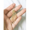 Pendientes colgantes de acero inoxidable chapados en oro con alas