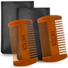 Beard Comb for Men Solid Beech Wood Handmade with Leather