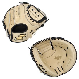 SSK Z7 Specialist Baseball Catcher’s Mitt 33” & 33.5” – Right & Left Hand Throw (Camel/Black, 33" - Right Hand Throw)