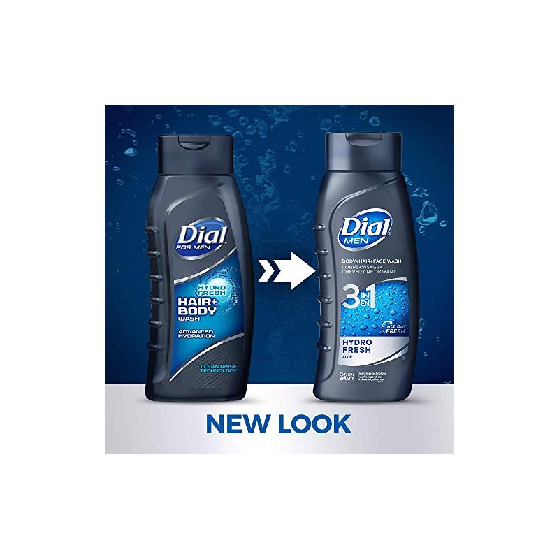 Dial For Men Hair + Body Wash, Hydro Fresh, 20