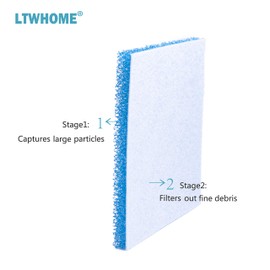 LTWHOME Compatible Poly Foam Pad Replacement for Fluval C4 Power Filter, Fluval C Clip-On Filter Foam (Pack of 10)
