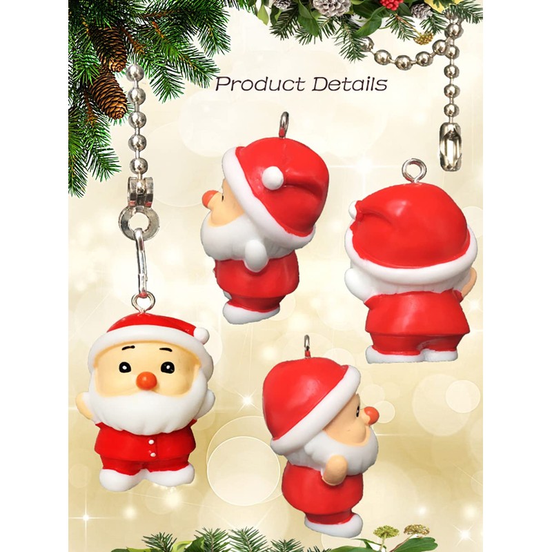 OMYZERO 12inch Ceiling Fan Pull Chain Father Christmas Charm Pendant