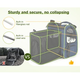 Pecute Pet Carrier Backpack, Cat Backpack Carrier, Expandable with Breathable Mesh for Small Dogs Cats Puppies, Dog Backpack Carrier for Hiking Travel Camping Outdoor, Hold Pets Up to 17 Lbs