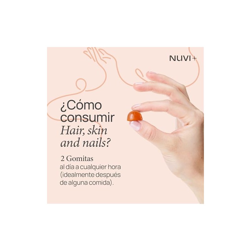 Nuvi Gomitas Péptidos Colágeno Hidrolizado Biotina Ácido Hialurónico Vitamina Suplemento