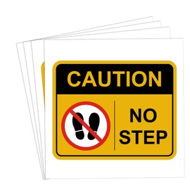 dealzEpic - No Step Sign Stickers - Self Adhesive Peel and Stick Decals