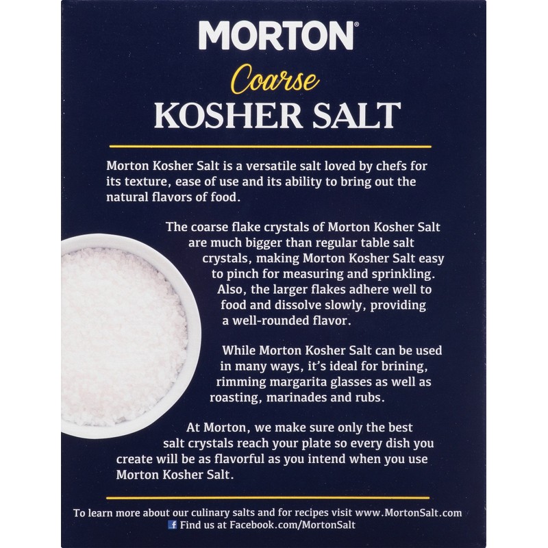 Morton, Kosher Salt-Coarse, 48 Ounce