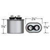 6 uF MFD x 370 VAC Replaces GE Genteq Oval