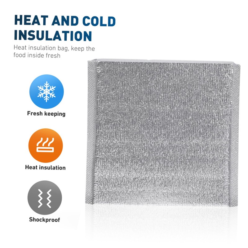 VICASKY 50pcs Aluminum Foil Insulation Bag Disposable Thermal Pouch for