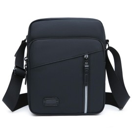 Ogetok Small Crossbody Bag for Mens Women, Small Men's Messenger Bag Sling Purse Side Bag, Travel Passport Phone Shoulder Handbag (Black)