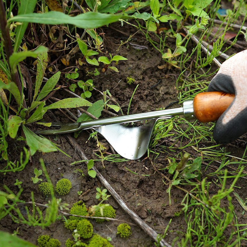 Japanese Garden Weeding Tools Set (Telescoping Long Handle Sickle, Root