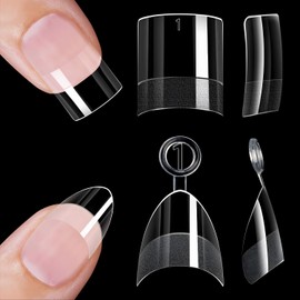 MOTIBACK 480 Piece Nail Tips Set Half Matte Almond & Square