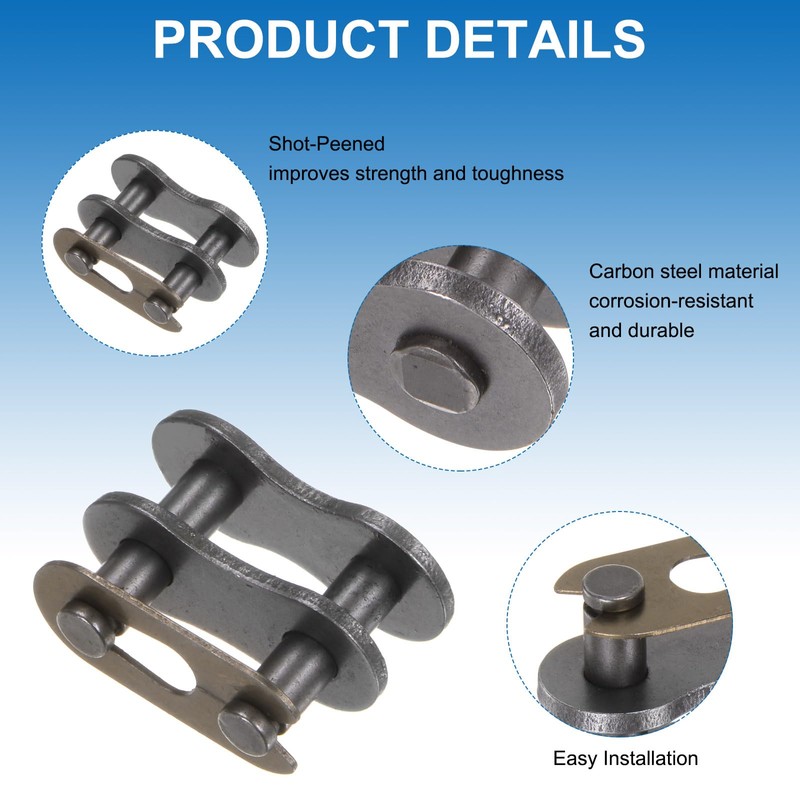 sourcing map 8Pcs 10B-1 Roller Chain Connecting Links 15.875mm Pitch