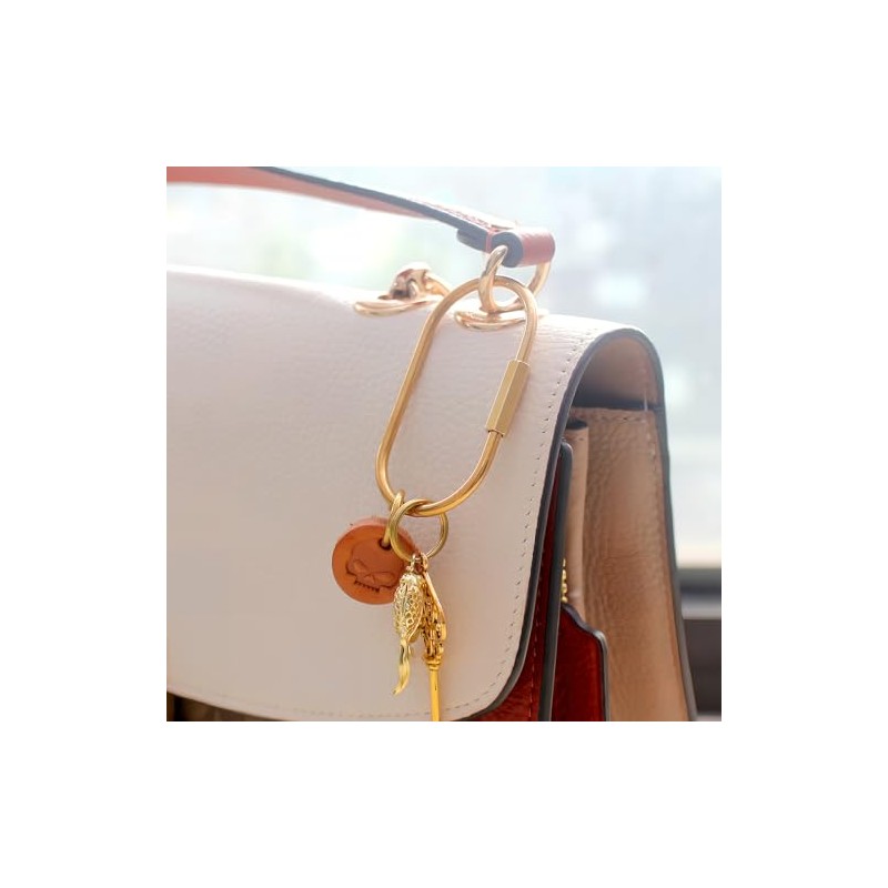 Elegant Gold Brass Key Rings - Purse Bag Charms &