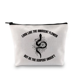 PLITI Lady Macbeth Gift Macbeth Shakespeare Gift Look Like The Innocent Flower Comedy Tragedy Mask Drama Lover Makeup Bag (Flower Serpent bagU)