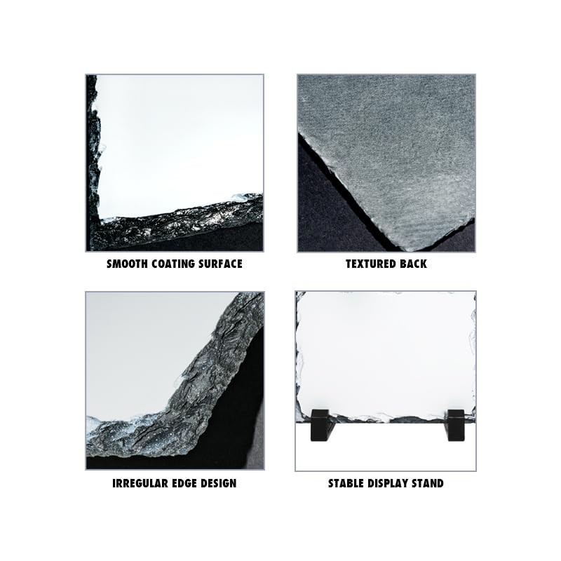 MR.R Sublimation Blanks Rectangular Rock Slate Photo Plaque Picture Frame,