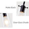 BESTWEST Pendant Light Fixtures for Kitchen Island, Matte Black Clear