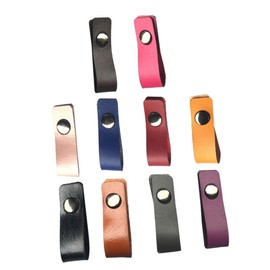 CAXUSD 10pcs Microfiber Leather Cord Organizer Cable Winder for Earphones and Desktop Management Mixed Colors Tidy up Your Workspace Snap Fasteners