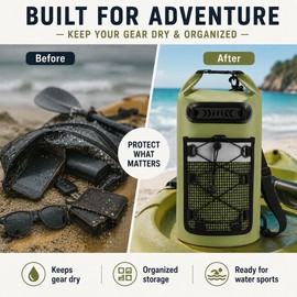 10L–20L Waterproof Dry Bag for Water Sports – Floating Roll-Top Backpack for Kayaking & Beach Travel
