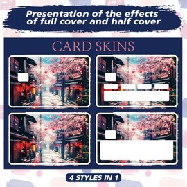 Peacoblue Bank Card Sticker Credit Debit Card Custom Skin Cover Protector City Street, 4 Styles Waterproof Scratch-Proof and Attractive Decal for Most Popular EBT Transportation Key Card