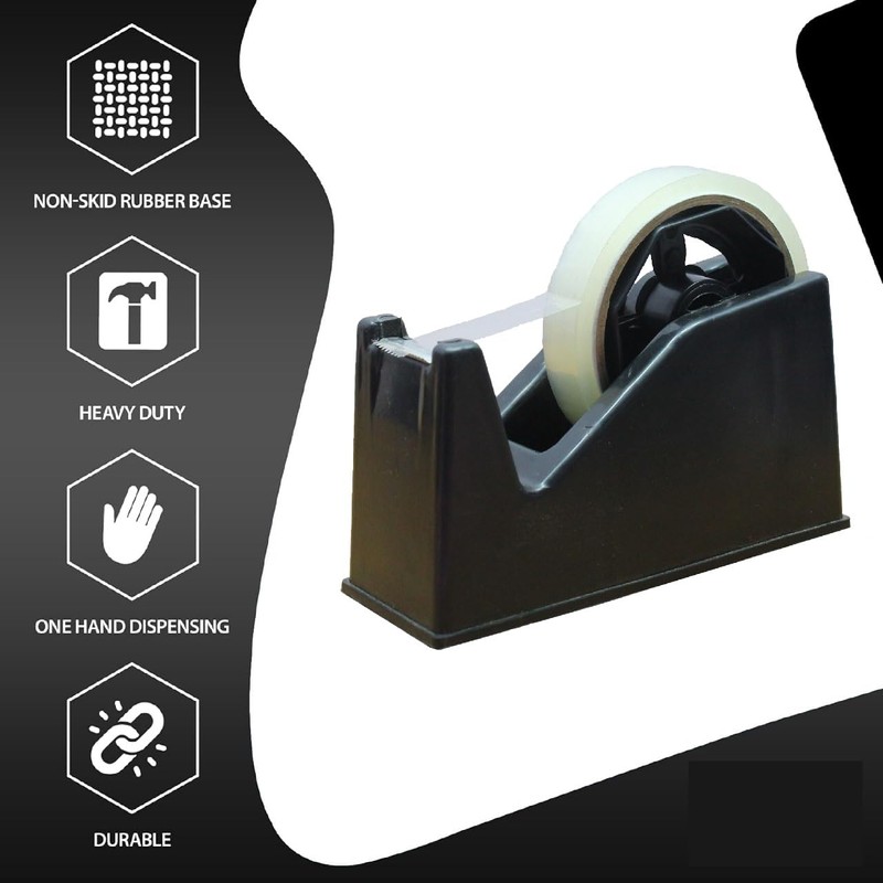 Heavy Duty Desktop Tape Dispenser Cellotape Dispencer Weighted Non-Skid Base,