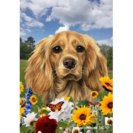 Cocker Spaniel Buff - Best of Breed Spring Flowers Garden Flag