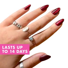 Olive & June Instant Mani Press-On Nails | (Glue) Medium, Oval 42 Fake Nails, 21 Sizes | Non-Toxic, Long-Lasting Recycled Materials Realistic Look Salon-Quality at Home | Obsessed Velvet