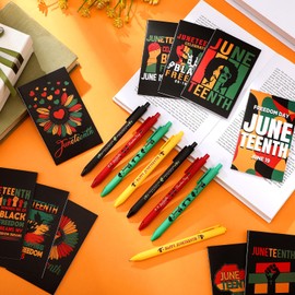 Resurhang 60 Sets Juneteenth Giveaways Notebook Ballpoint Pens Bulk Juneteenth Gift Notebooks Juneteenth Gift Set Journals forJuneteenth African American Festival Celebration Decoration