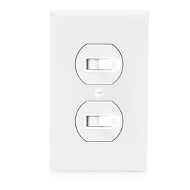 Maxxima AC Toggle Combination Switch White Wall Plates Included Duplex Switch 15 Amp (Pack of 2)