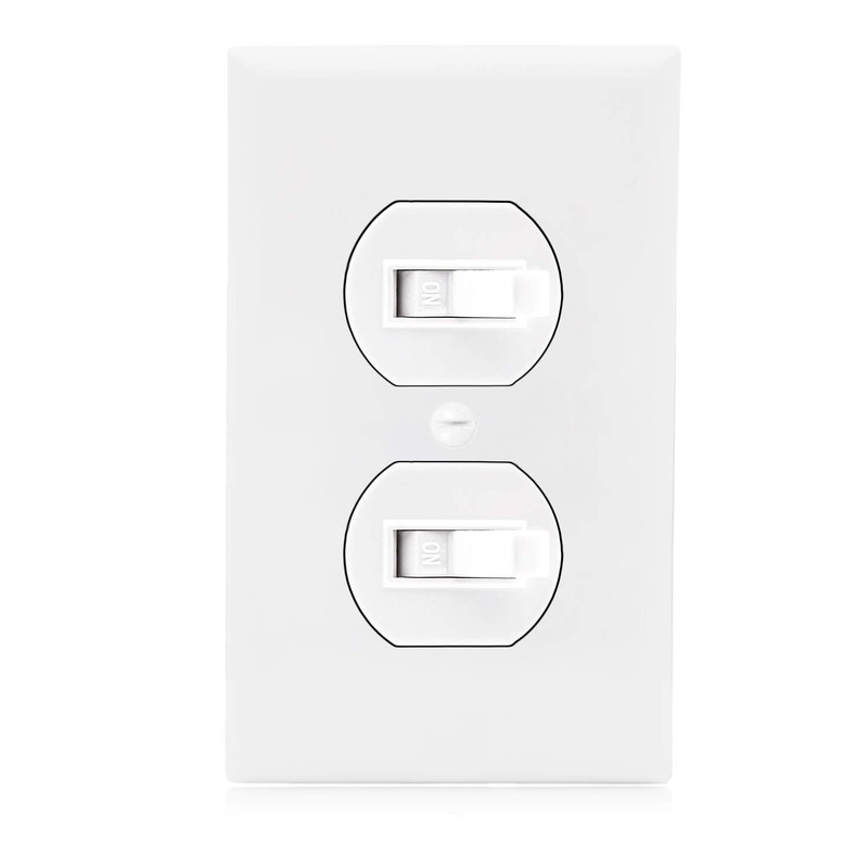 Maxxima AC Toggle Combination Switch White Wall Plates Included Duplex