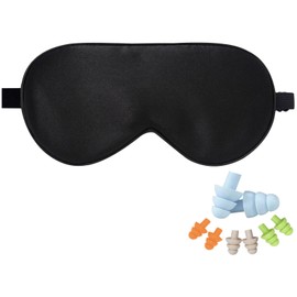 LaCourse 100% Grade 6A Mulberry Silk Sleep Eye Mask for Sleeping - Dual-Sided Natural Silk, Adjustable Strap, Breathable & Ultra-Soft, Gentle on Skin, Midnight Black