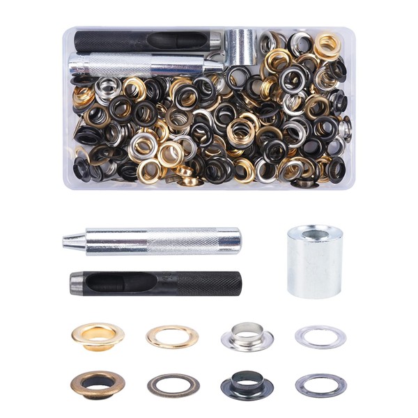 Zythrem 280Pcs Grommet Kit, 10mm Eyelets Punch Kit Grommet Punch
