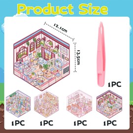 Cosmeria Creative 3D Home Stickers, DIY Stress Relieving Reusable Cartoon Scenes High Quality Materials Unique Gift Idea