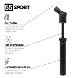 55 Sport High Speed Double Action Football Pump