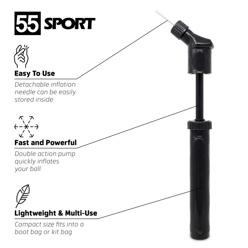 55 Sport High Speed Double Action Football Pump