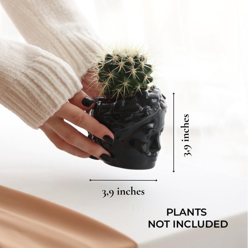 DOMIVKA Small Head Planter - Ceramic Face Planter Pots for