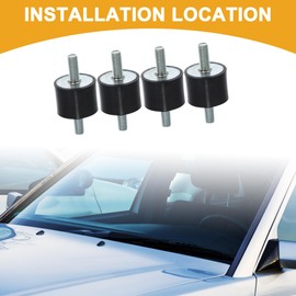 Partuto 4 Pcs Universal Rubber Isolator Mount - Rubber Black