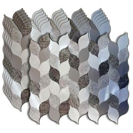 sanyeskkiy 7 Sheets Peel and Stick Backsplash Tile, Self-Adhesive Mosaic Tile, Stick on Kitchen, Bathroom Vanities, Fireplace Décor, Laundry Table (Printed Leaf, 7)