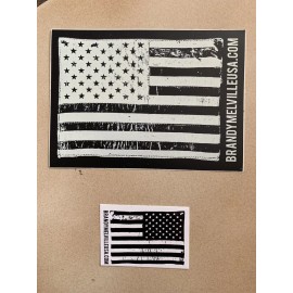 Brandy Melville Deco Vinyl Laptop Sticker Rare Large Size American Flag&small