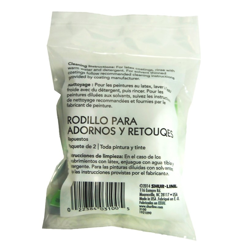 Shur-Line 3100 3-Inch Trim and Touch Up Roller Refill