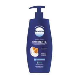 Leocrema - Pflegende Körpercreme mit Mandelöl und Panthenol und Hydra 3 Skin Serum, Feuchtigkeit für 72 Stunden, schnell einziehend, für trockene Haut, 500 ml