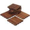 Bare Decor EZ-Floor Interlocking Flooring Tiles in Solid Teak Wood