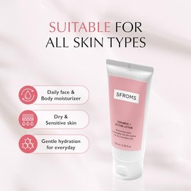 Ceramide, Ectoin & Hyaluronic Acid Lotion for Dry & Sensitive Skin, Barrier Repair Moisturizer, Fragrance-Free, Dermatologically Tested, Korean Skincare, 100 ml